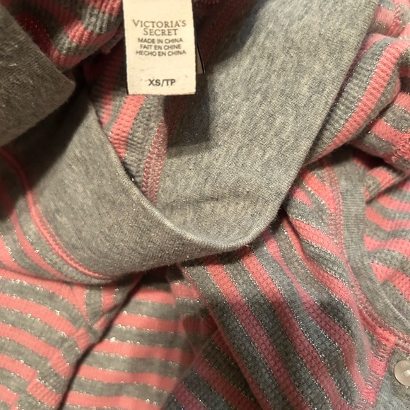 Victoria's Secret Pink and Gray Striped Women Pajama Set XS - Picture 6 of 6